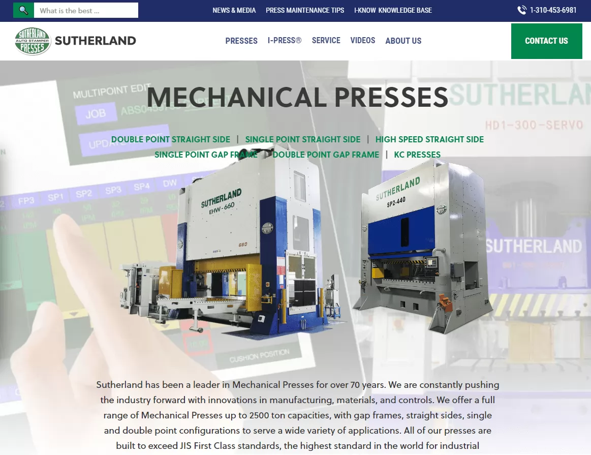 SUTHERLAND mechanical press