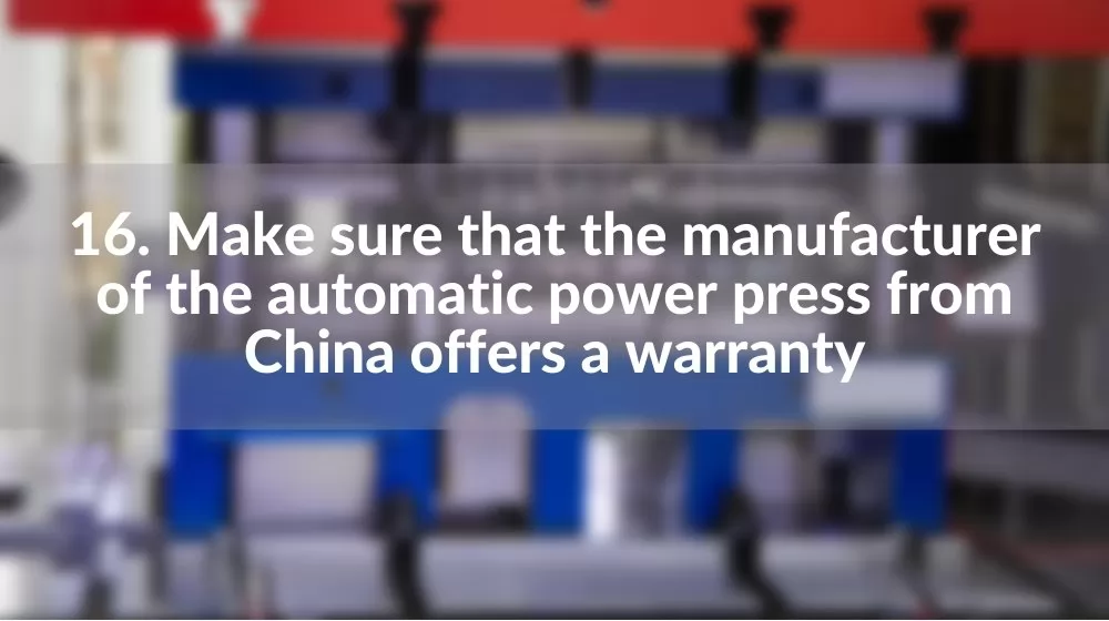 Automatic power press from china